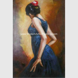 手塗りのスペインの油絵/女性の塗るフラメンコのダンサーのキャンバスの芸術