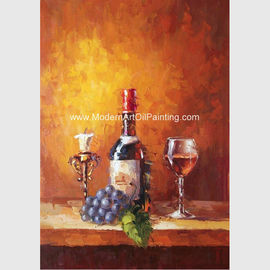 小さく抽象的な静物画のパレット ナイフの芸術のワイン・ボトルのフルーツによってカスタマイズされるサイズ色