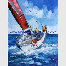 会社クラブのためのキャンバスの抽象的なボートのパレット ナイフの船の絵画
