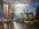 パレット ナイフ パリは喫茶店のための油絵のパリの通りの厚いオイル50 cm x 60 cmを