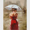 キャンバスの赤い服を持つアクリルの近代美術の油絵の装飾的な壁の芸術の女の子