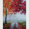星のホテルのための抽象的なパレット ナイフの油絵のハンドメイドの景色の秋の森林