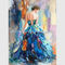 Palettleのナイフの女性の油絵の多彩な女性の概要のキャンバスの芸術