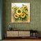 居間の室内装飾のための花のヒマワリのパレット ナイフの絵画