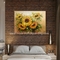 寝室のためのヒマワリのパレット ナイフの油絵の花の壁の芸術