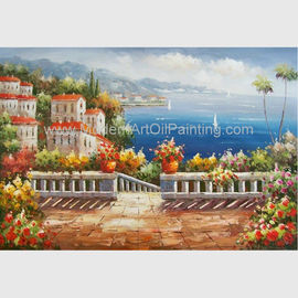 装飾のためのハンドメイドの内陸の景色の油絵の庭場面油絵