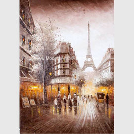 パレット ナイフ パリはキャンバスの油絵のパリの通りのハンドメイドの厚いオイルを