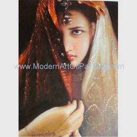 キャンバスで塗っているハンドメイドのアラビアの女の子の油絵の再生の歴史的人々