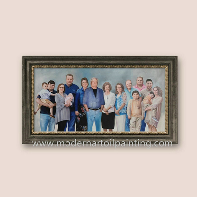 家族の人々の注文オイルのクリスマスのプレゼント40 Cm X 80 Cmのための現実的な肖像画の絵画