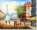 厚いオイルのパリの通り場面キャンバスの塗るギフトの昇進ショーの注文のサイズ色