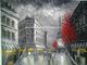 パリの抽象的な絵画/近代美術の油絵のエッフェル塔のパリの単一のパネル