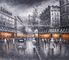 キャンバスのパリの都市景観の絵画、油絵の現代抽象美術棒