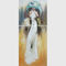 薄いプラスチック層のWhite Dress Coveredキャンバスの近代美術の油絵の女性