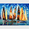 パレット ナイフ/手塗りの厚い油絵による抽象的な帆船の油絵