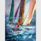 抽象的なパレット ナイフの航行ボートの絵画、手塗りの厚いオイルのキャンバスの芸術