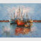 厚いオイルの抽象的なヨットの絵画/手塗りのボートの風景画