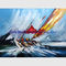 航海ボートは油絵、壁の装飾のための手塗りの海景の油絵を